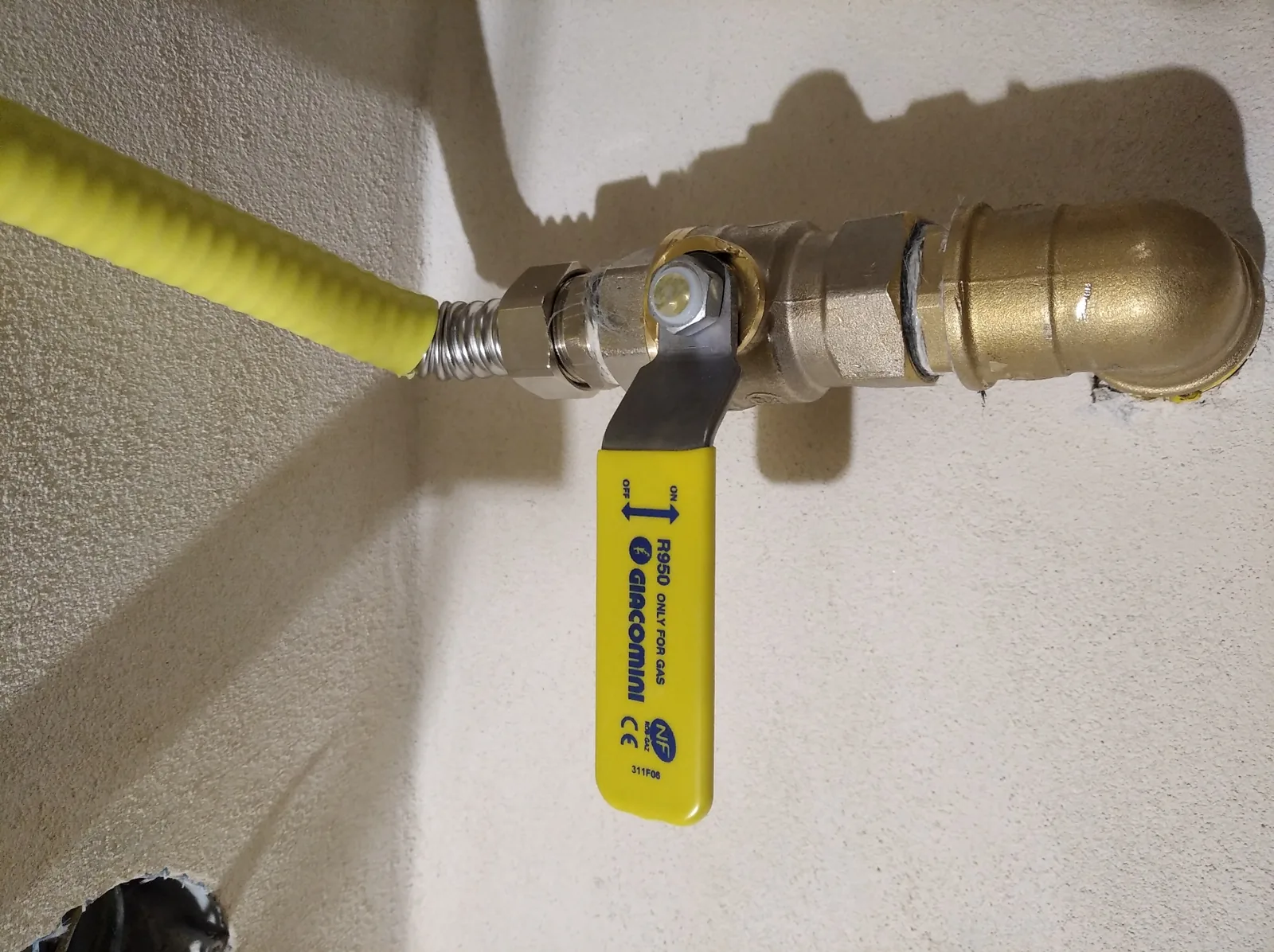 Detail plynového uzávěru